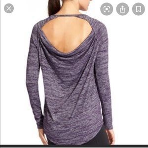 Athleta Pose open back drape longsleeve purplegray